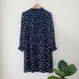 Madewell black print high neck dress